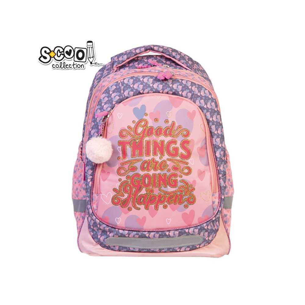 Ghiozdan anatomic LIGHT GOOD THINGS, 41 cm, 3 compartimente, baza EVA, maner, spate buretat - imagine 8